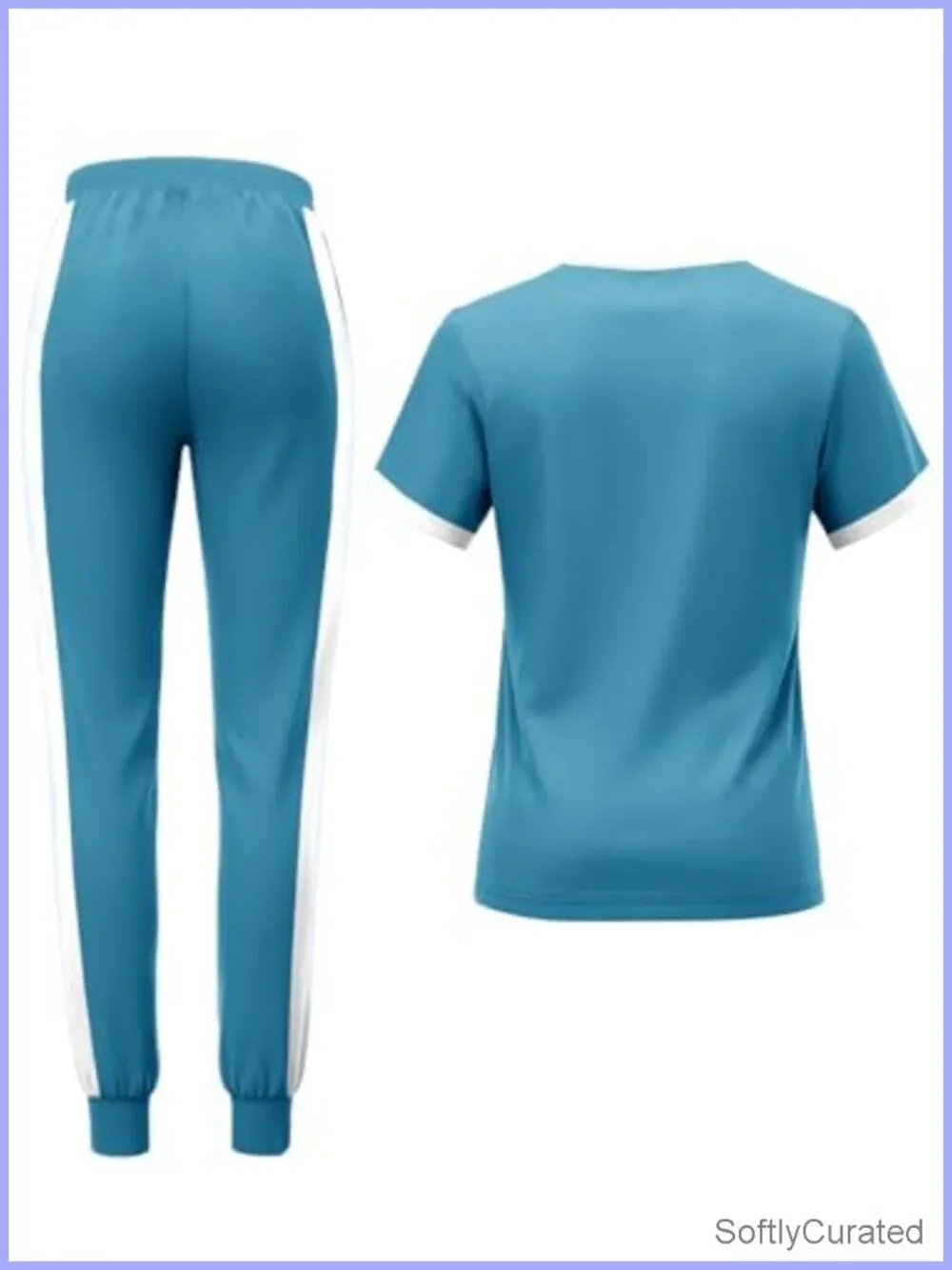 Summer Casual 2 Piece Lounge Set Short Sleeve Top Joggers with Pockets